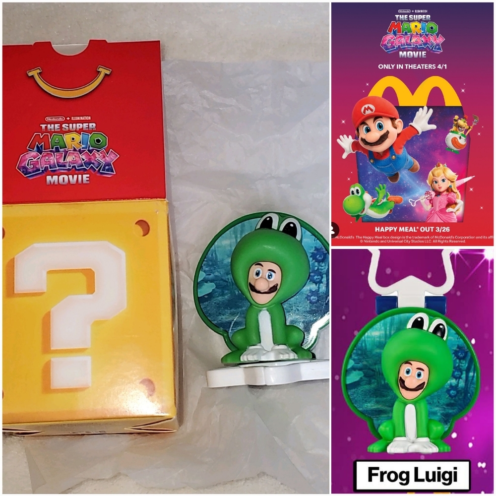 NEW - Super Mario Frog Luigi - Happy Meal Toy #2 - New in Box NIB